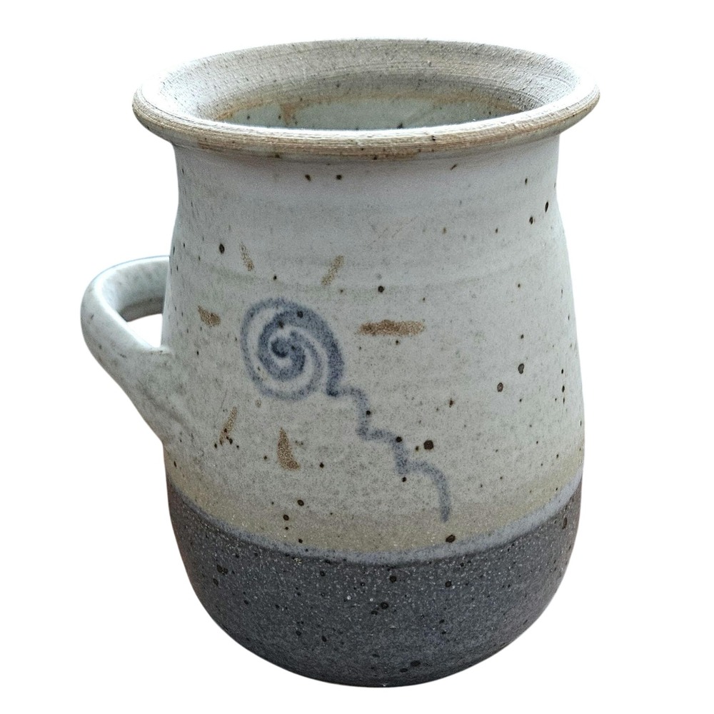Handmade Studio Pottery Mug Art Coffee Tea Cup‎ Ceramic Swirl Design